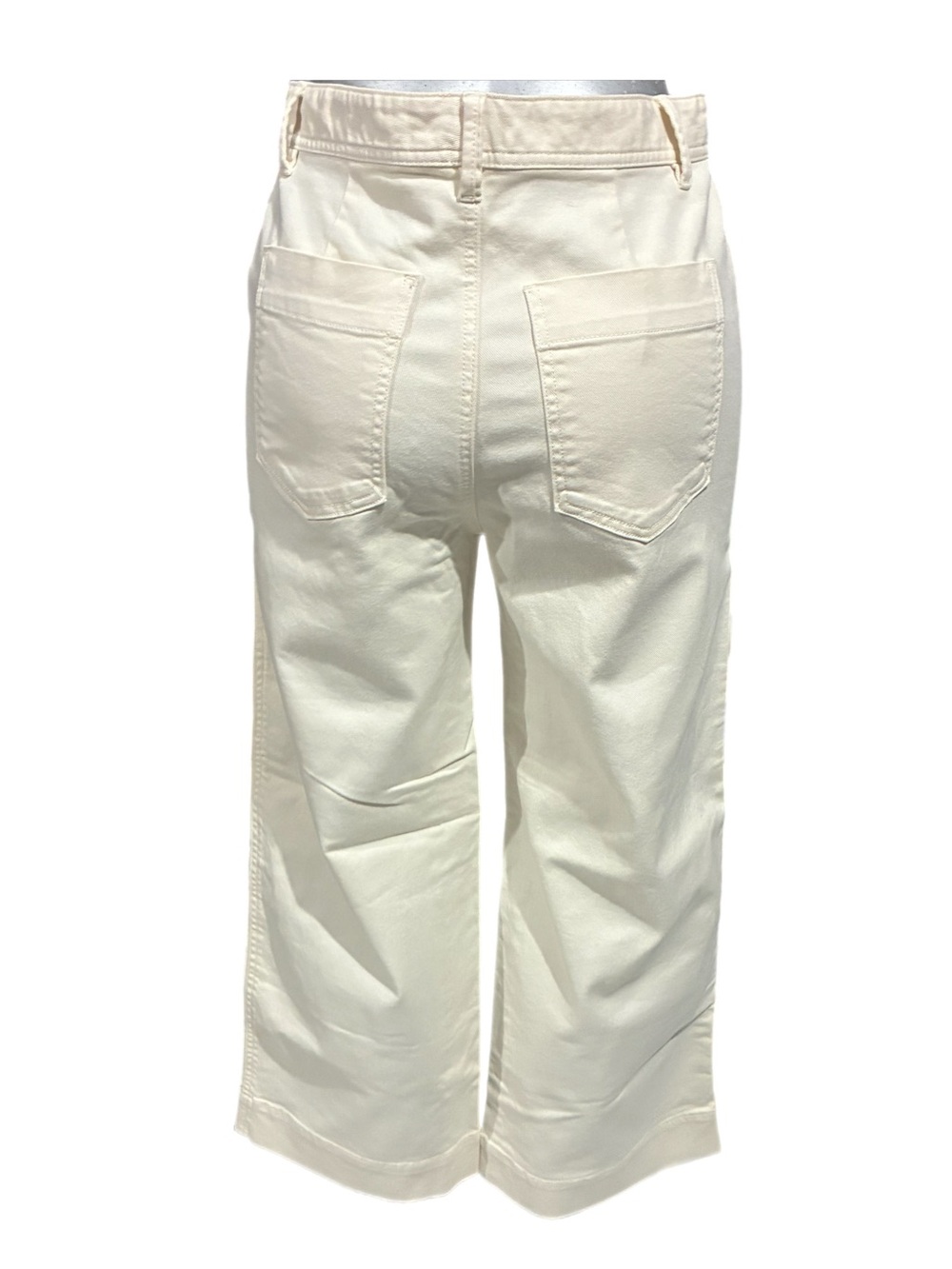 GAP Off-White High-Rise Wide Leg Crop Denim Pants Jeans Size 6 Stretch Bohemian - Picture 13 of 13